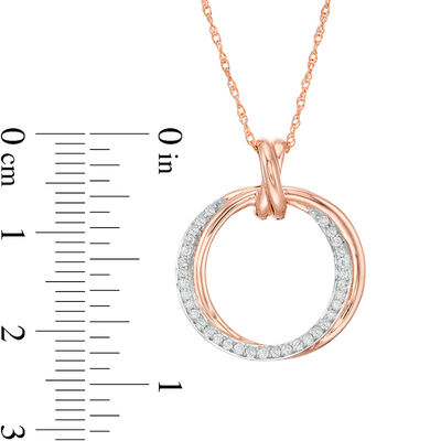 0.20 CT. T.W. Diamond Overlap Circle Pendant in 10K Rose Gold