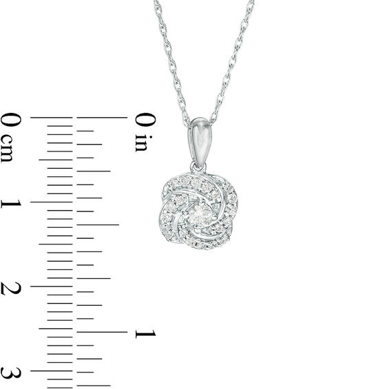 0.23 CT. T.W. Diamond Swirl Pendant in 10K White Gold