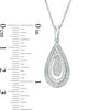 0.146 CT. T.W. Diamond and Textured Teardrop Pendant in Sterling Silver