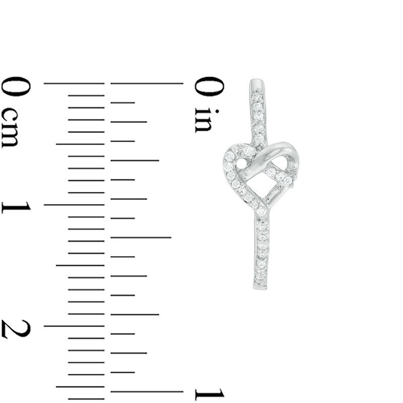 0.148 CT. T.W. Diamond Heart on Hoop Earrings in Sterling Silver|Peoples Jewellers