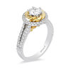 Thumbnail Image 1 of Enchanted Disney Belle 1.00 CT. T.W. Diamond Rose Frame Engagement Ring in 14K Two-Tone Gold