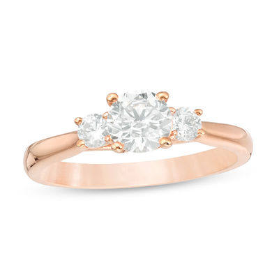 1.00 CT. T.W. Diamond Past Present Future® Engagement Ring in 14K Rose Gold