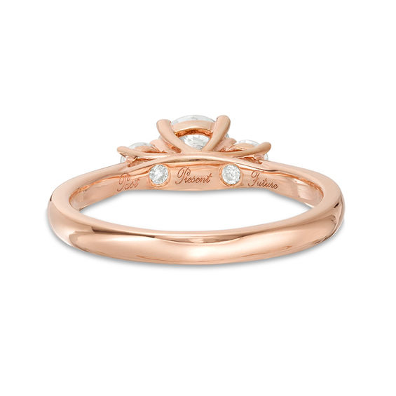 1.00 CT. T.W. Diamond Past Present Future® Engagement Ring in 14K Rose Gold