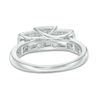 1.45 CT. T.W. Princess-Cut Diamond Past Present Future® Frame Engagement Ring in 14K White Gold