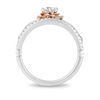 Thumbnail Image 2 of Enchanted Disney Belle 0.50 CT. T.W. Diamond Rose Tiara Engagement Ring in 14K Two-Tone Gold