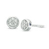 Thumbnail Image 0 of Vera Wang Love Collection 0.065 CT. T.W. Composite Diamond and Blue Sapphire Stud Earrings in 14K White Gold