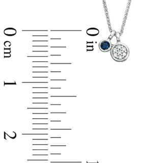 Vera Wang Love Collection Blue Sapphire and Composite Diamond Accent Pendant in 14K White Gold - 19"