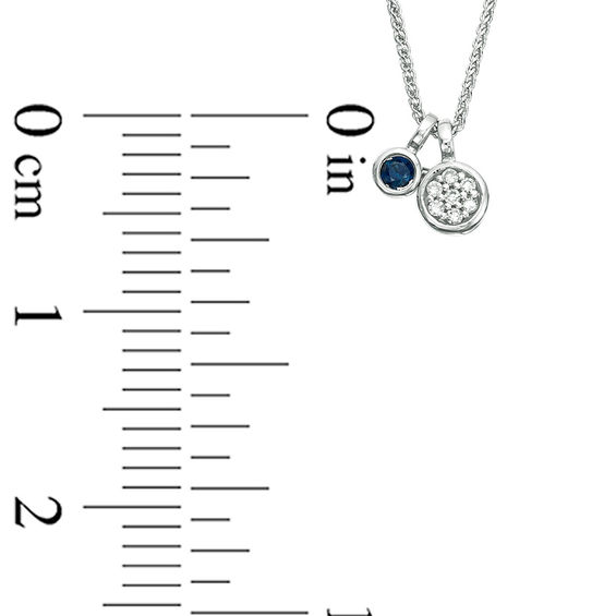 Vera Wang Love Collection Blue Sapphire and Composite Diamond Accent Pendant in 14K White Gold - 19"