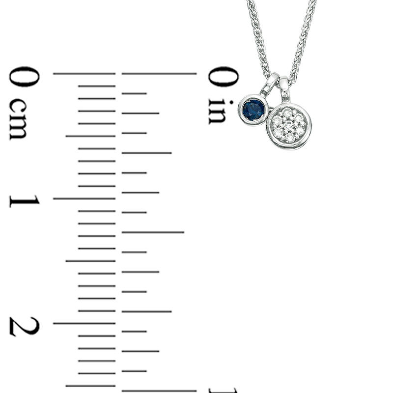 Vera Wang Love Collection Blue Sapphire and Composite Diamond Accent Pendant in 14K White Gold - 19"|Peoples Jewellers
