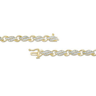 1.00 CT. T.W. Diamond Flame Link Bracelet in 10K Gold - 7.25"