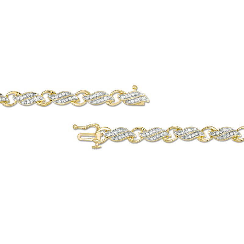 1.00 CT. T.W. Diamond Flame Link Bracelet in 10K Gold - 7.25"|Peoples Jewellers