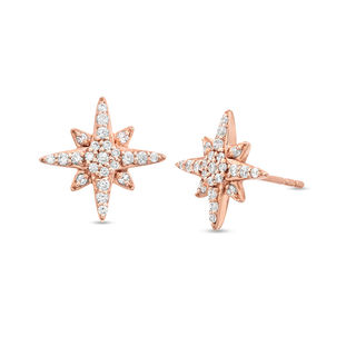 0.20 CT. T.W. Diamond Starburst Stud Earrings in 10K Rose Gold