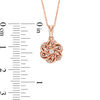 Thumbnail Image 2 of 0.10 CT. T.W. Diamond Flower Pendant in 10K Rose Gold