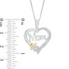 Thumbnail Image 2 of Diamond Accent "Mom" Heart Dog Paw Print Pendant in Sterling Silver and 10K Gold