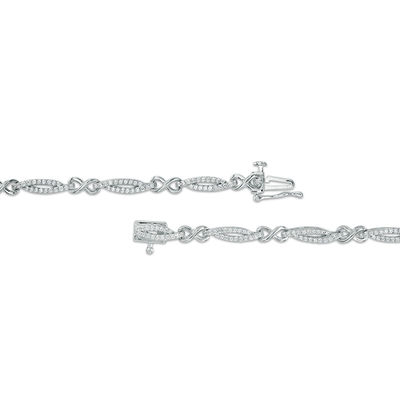 1.01 CT. T.W. Diamond Infinity Station Bracelet in 10K White Gold