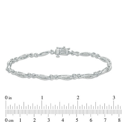 1.01 CT. T.W. Diamond Infinity Station Bracelet in 10K White Gold