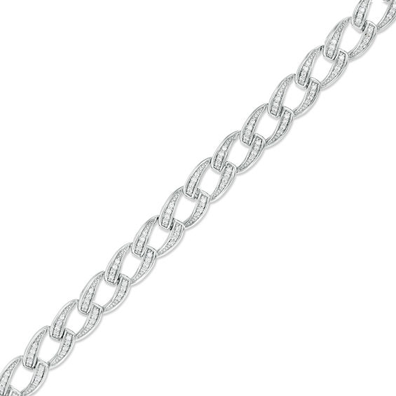 0.76 CT. T.W. Diamond Chain Link Bracelet in Sterling Silver