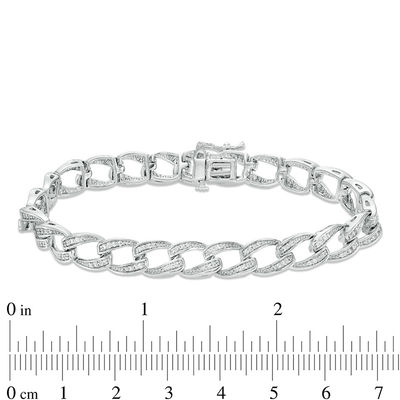 0.76 CT. T.W. Diamond Chain Link Bracelet in Sterling Silver