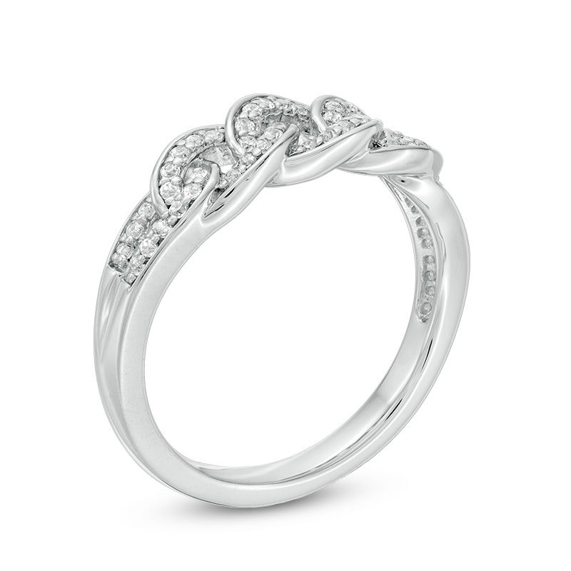 0.25 CT. T.W. Diamond Graduated Link Band in 10K White Gold|Peoples Jewellers