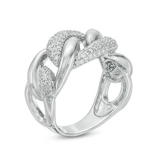 0.62 CT. T.W. Diamond Pavé Interlocking Band in 10K White Gold