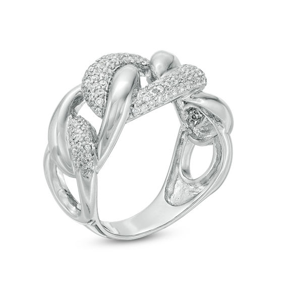 0.62 CT. T.W. Diamond Pavé Interlocking Band in 10K White Gold