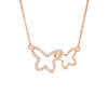 Thumbnail Image 0 of 0.15 CT. T.W. Diamond Interlocking Butterfly Necklace in 10K Rose Gold