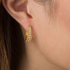 0.50 CT. T.W. Diamond Rope Frame Hoop Earrings in 10K Gold