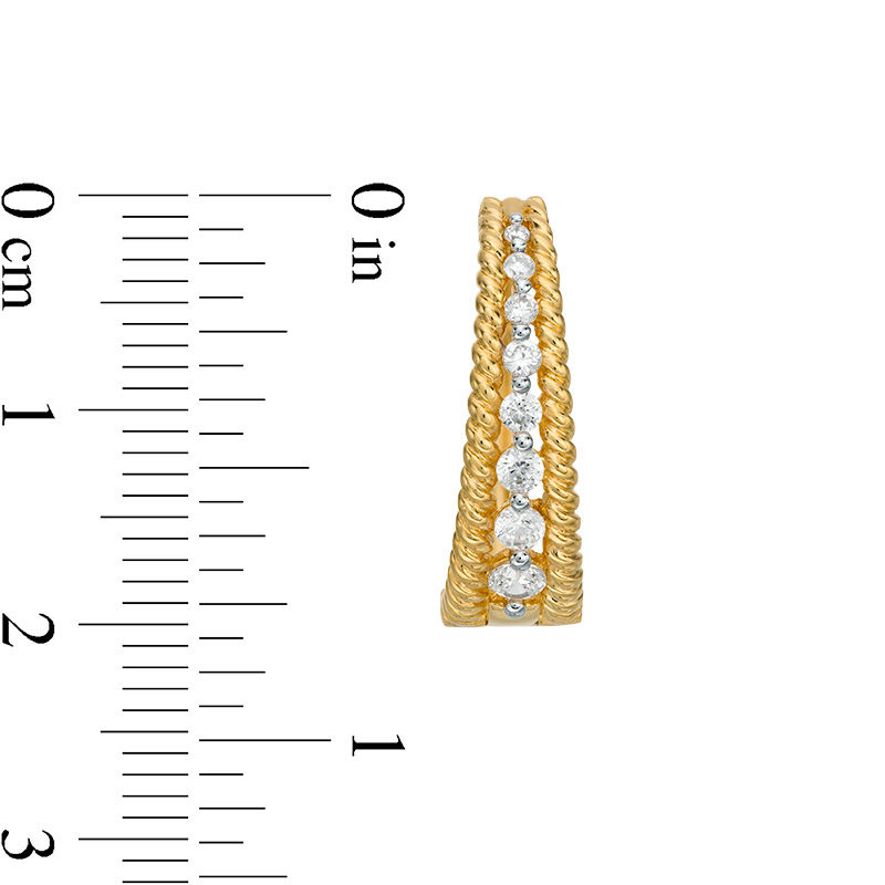 0.50 CT. T.W. Diamond Rope Frame Hoop Earrings in 10K Gold|Peoples Jewellers