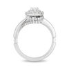 Enchanted Disney Pocahontas 0.88 CT. T.W. Oval Diamond Double Frame Bypass Engagement Ring in 14K White Gold