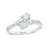 Thumbnail Image 0 of Ever Us™ 0.63 CT. T.W. Two-Stone Oval Diamond Bypass Ring in 14K White Gold