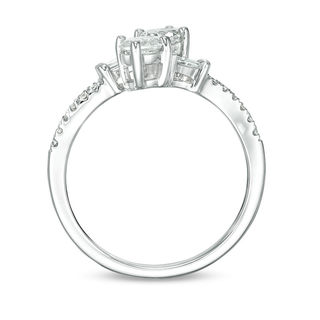 Ever Us™ 0.63 CT. T.W. Two-Stone Oval Diamond Bypass Ring in 14K White Gold