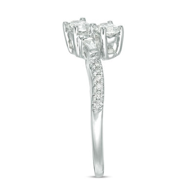 Ever Us™ 0.63 CT. T.W. Two-Stone Oval Diamond Bypass Ring in 14K White Gold