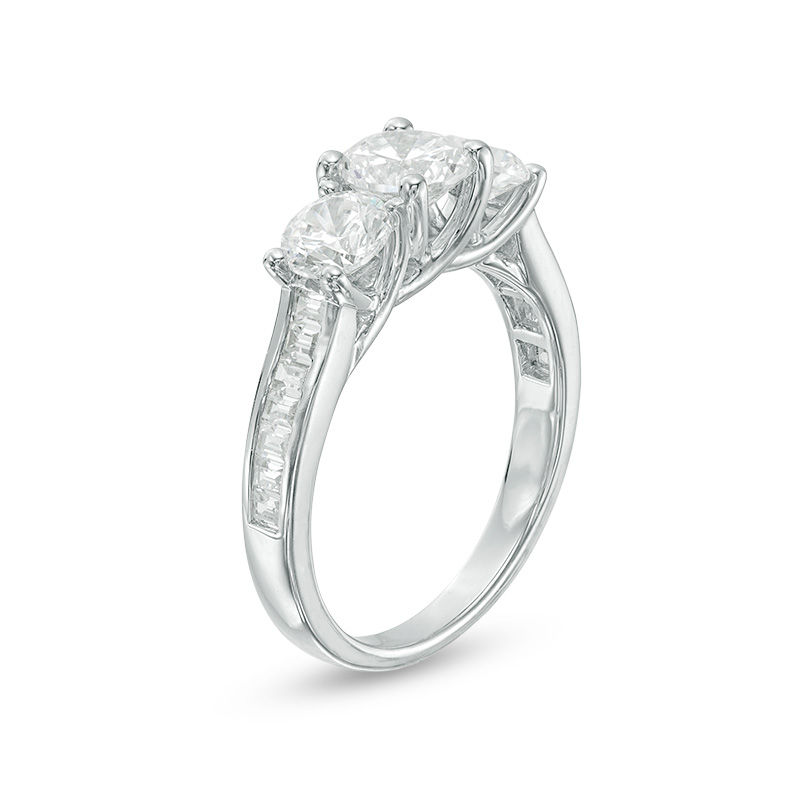 2.00 CT. T.W. Diamond Three Stone Past Present Future® Engagement Ring in 14K White Gold|Peoples Jewellers