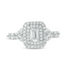 1.45 CT. T.W. Emerald-Cut  Diamond Double Frame Engagement Ring in 14K White Gold