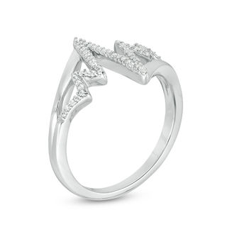 0.145 CT. T.W. Diamond Bypass Heartbeat Ring in Sterling Silver