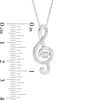 Unstoppable Love™ Diamond Accent Solitaire Treble Clef Pendant in Sterling Silver