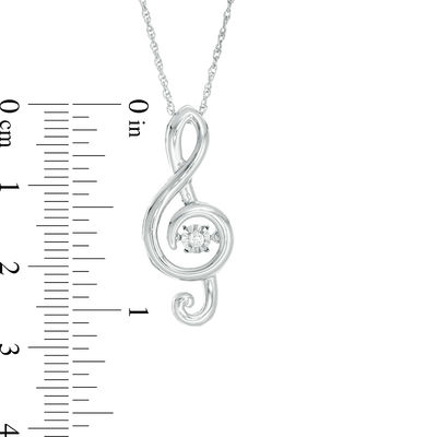 Unstoppable Love™ Diamond Accent Solitaire Treble Clef Pendant in Sterling Silver