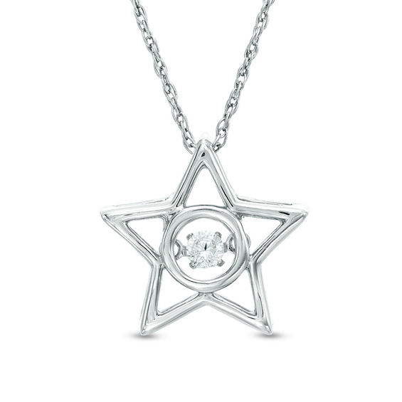 Unstoppable Love™ 0.065 CT. Diamond Solitaire Star Pendant in Sterling Silver