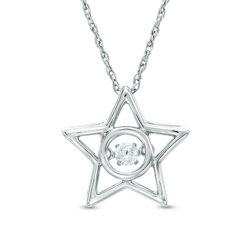 Unstoppable Love™ 0.065 CT. Diamond Solitaire Star Pendant in Sterling Silver|Peoples Jewellers