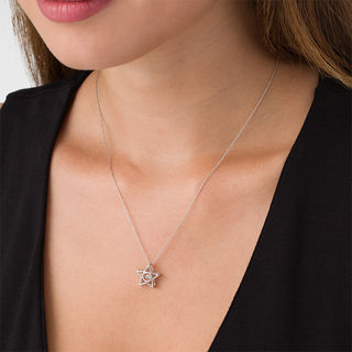 Unstoppable Love™ 0.065 CT. Diamond Solitaire Star Pendant in Sterling Silver