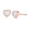 0.10 CT. T.W.  Diamond Solitaire Heart-Shaped Stud Earrings in 10K Rose Gold