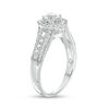 Thumbnail Image 1 of 5.2mm Lab-Created White Sapphire Frame Triple Row Vintage-Style Ring in Sterling Silver