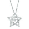 Unstoppable Love™ 0.086 CT. T.W. Diamond Star Pendant in Sterling Silver