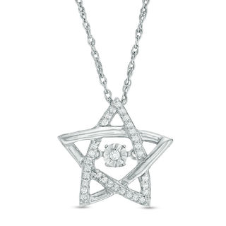 Unstoppable Love™ 0.086 CT. T.W. Diamond Star Pendant in Sterling Silver