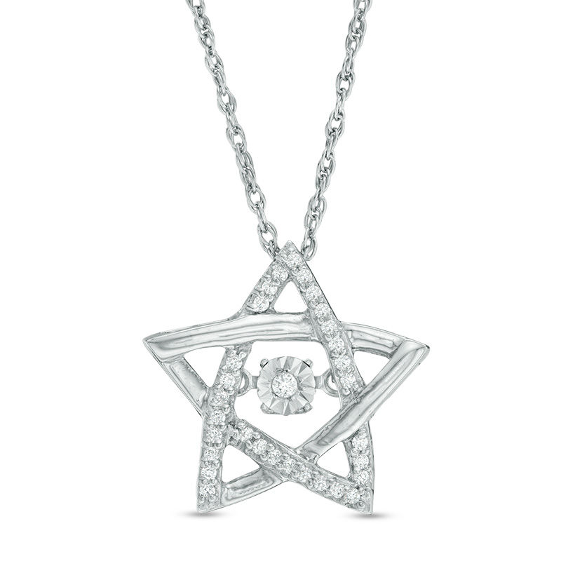 Unstoppable Love™ 0.086 CT. T.W. Diamond Star Pendant in Sterling Silver|Peoples Jewellers