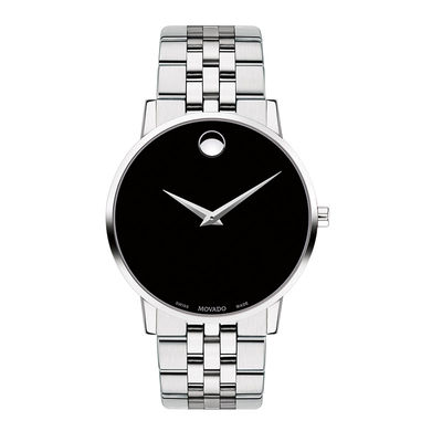 Men's Movado Museum® Classic Watch with Black Dial (Model: 0607199)