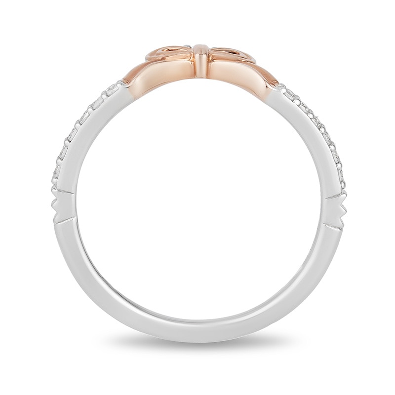 Enchanted Disney Snow White 0.10 CT. T.W. Diamond Bow Contour Wedding Band in 14K Two-Toned Gold|Peoples Jewellers