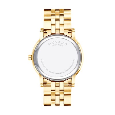 Men's Movado Museum® Classic Gold-Tone PVD Watch with Black Dial (Model: 0607203)