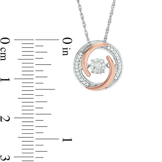 Unstoppable Love™ 0.085 CT. T.W. Diamond Swirl Pendant in Sterling Silver and 10K Rose Gold