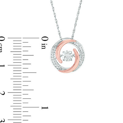 Unstoppable Love™ 0.085 CT. T.W. Diamond Swirl Pendant in Sterling Silver and 10K Rose Gold